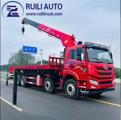 FAW 8*4 Drive Truck Crane With Sany Palfinger Crane